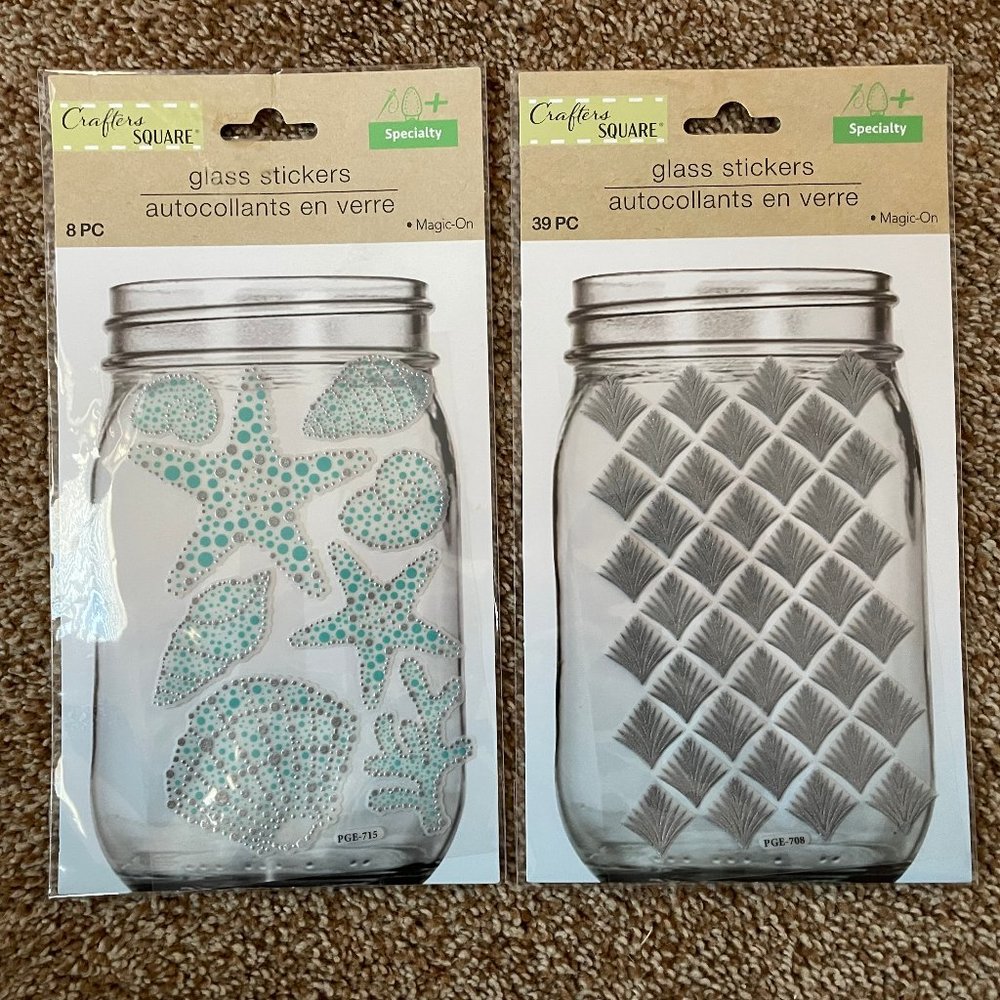 2 Crafters Square glass stickers